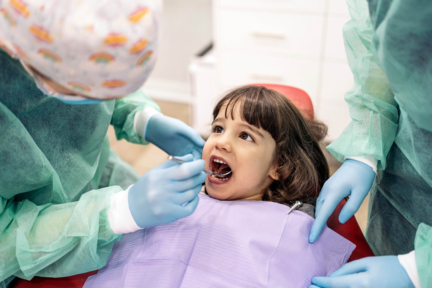  A Young Girl Is Being Examined By A Dentist At A Dental Office Located On Walton Way Ext., Augusta, Georgia.